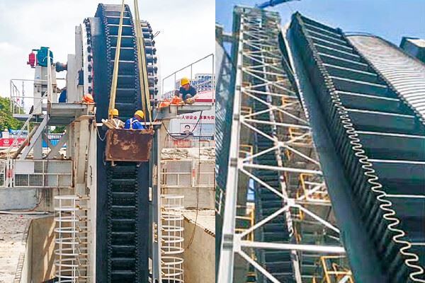 Steep Angle Sidewall Belt Conveyor For Coal, Limestone, Fertilizer high quality